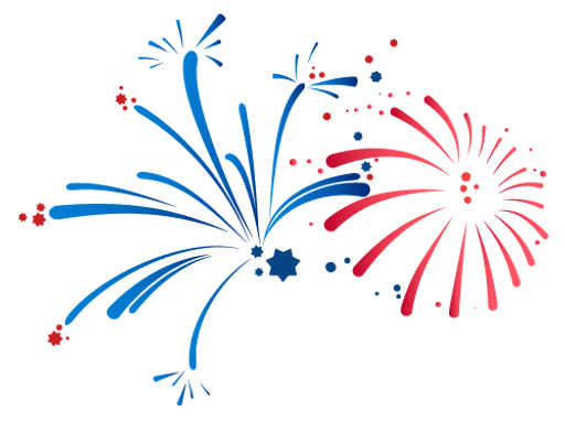 Red and Blue Fireworks