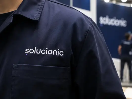 Diseño de uniforme de empresa para Solucionic, un estudio creativo de fabricación de stands