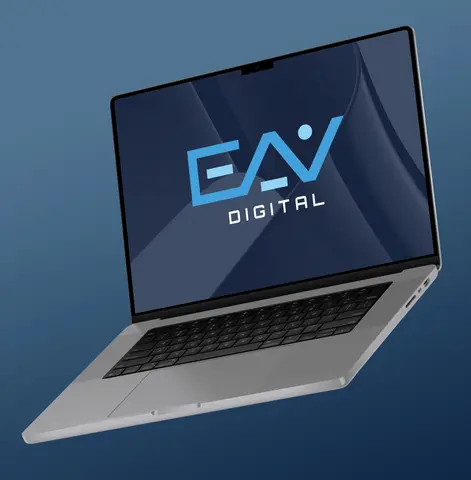 Portatil con logotipo de EAV Digital