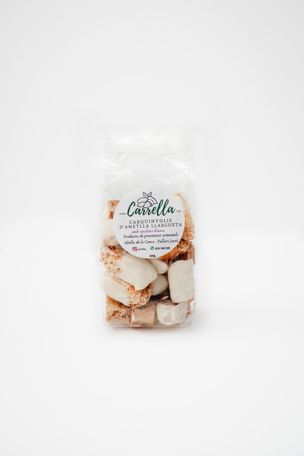 Carquinyolis amb xocolata blanca Carrella