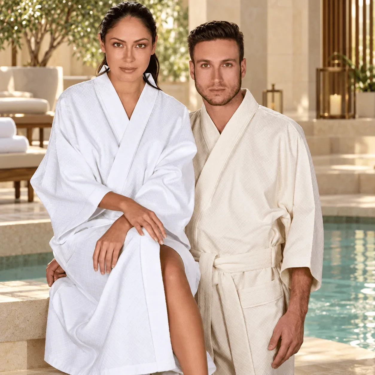 Diamond Jacquard Kimono Robe