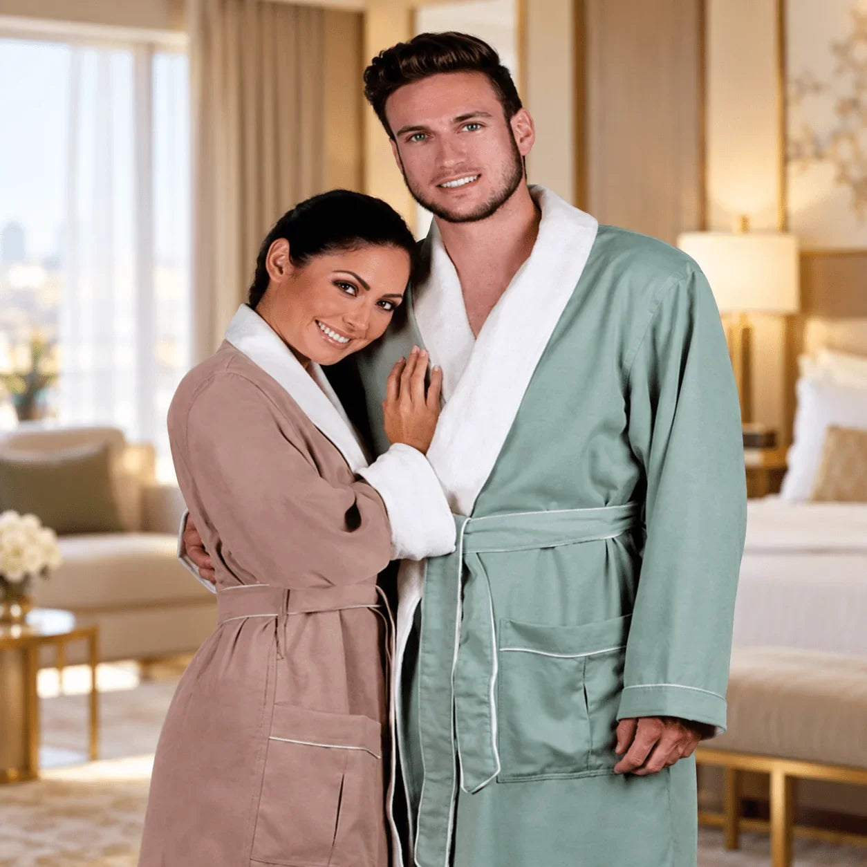 Brushed Microfiber Robe Lined in Terry