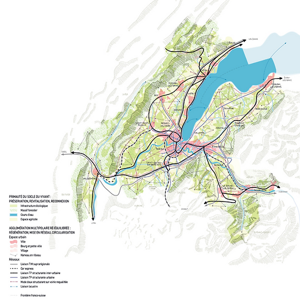 Carte du Projet d'Agglomération de cinquième génération (PA5)