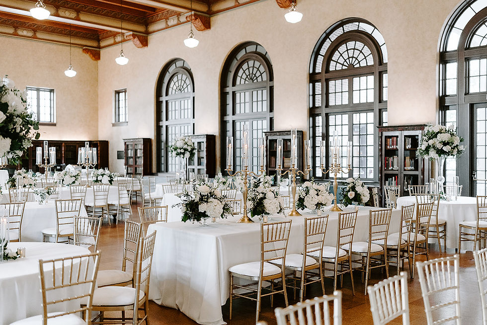 Chic indoor wedding reception at Houston venue