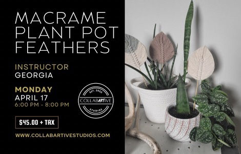 Macrame plant pot feathers 