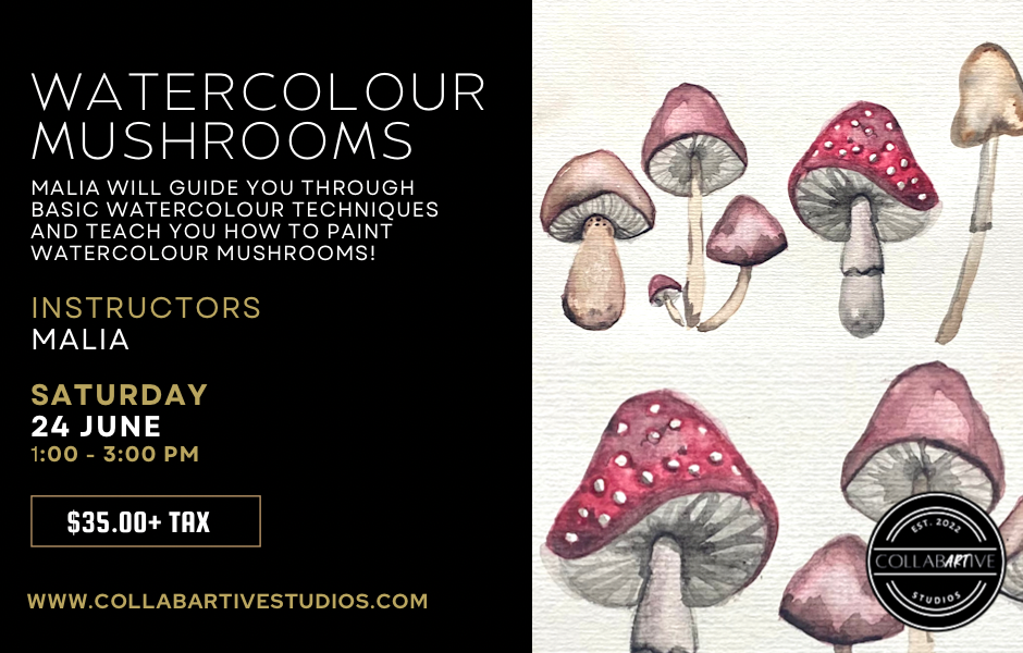 Watercolour Mushrooms 