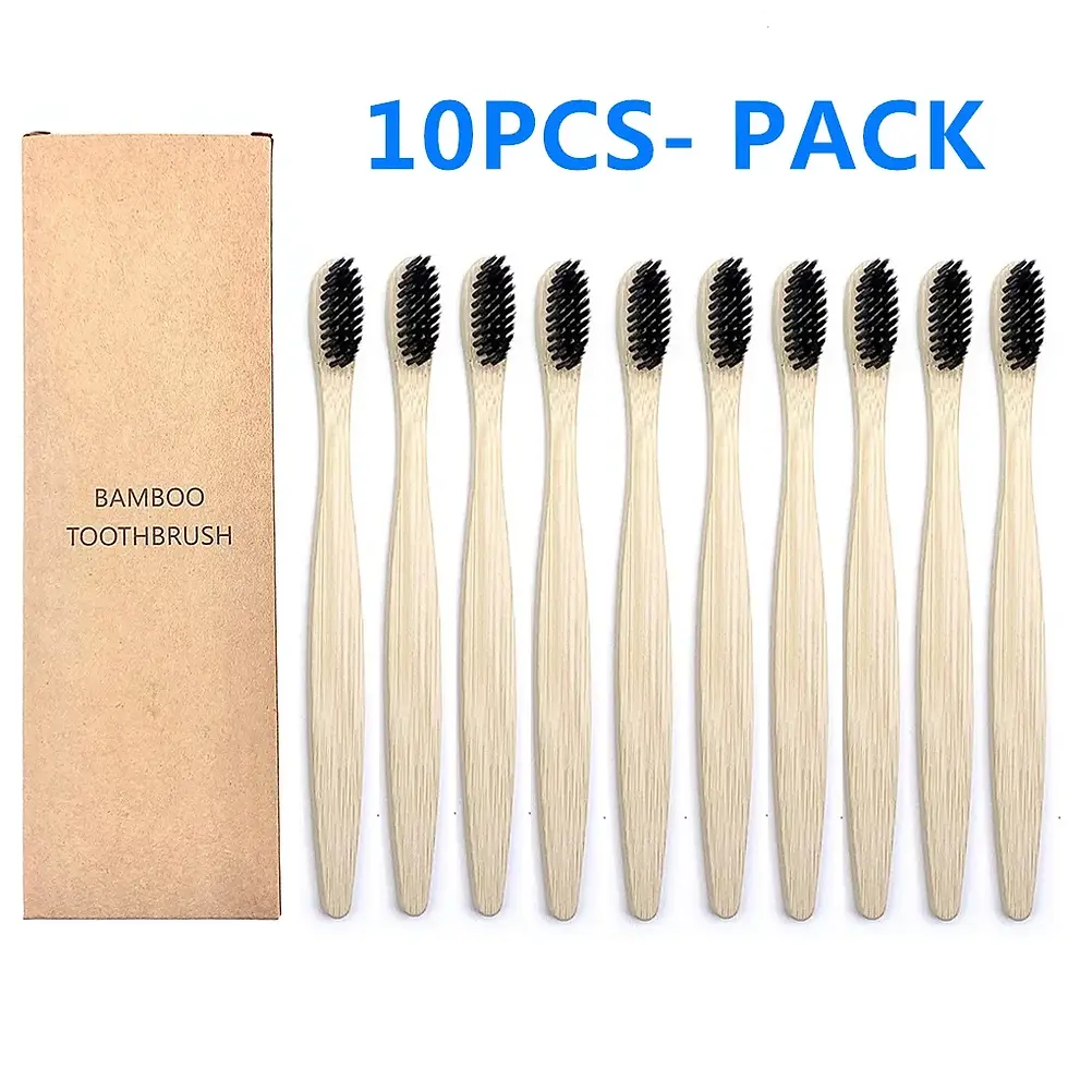 Thumbnail: 10PCS Biodegradable Bamboo Toothbrush Teeth