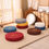 Thumbnail: Yoga Meditation Cushion Round Thickened Embroidered Lotus Cushion with Backrest 