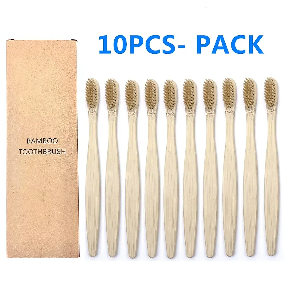 Thumbnail: 10PCS Biodegradable Bamboo Toothbrush Teeth