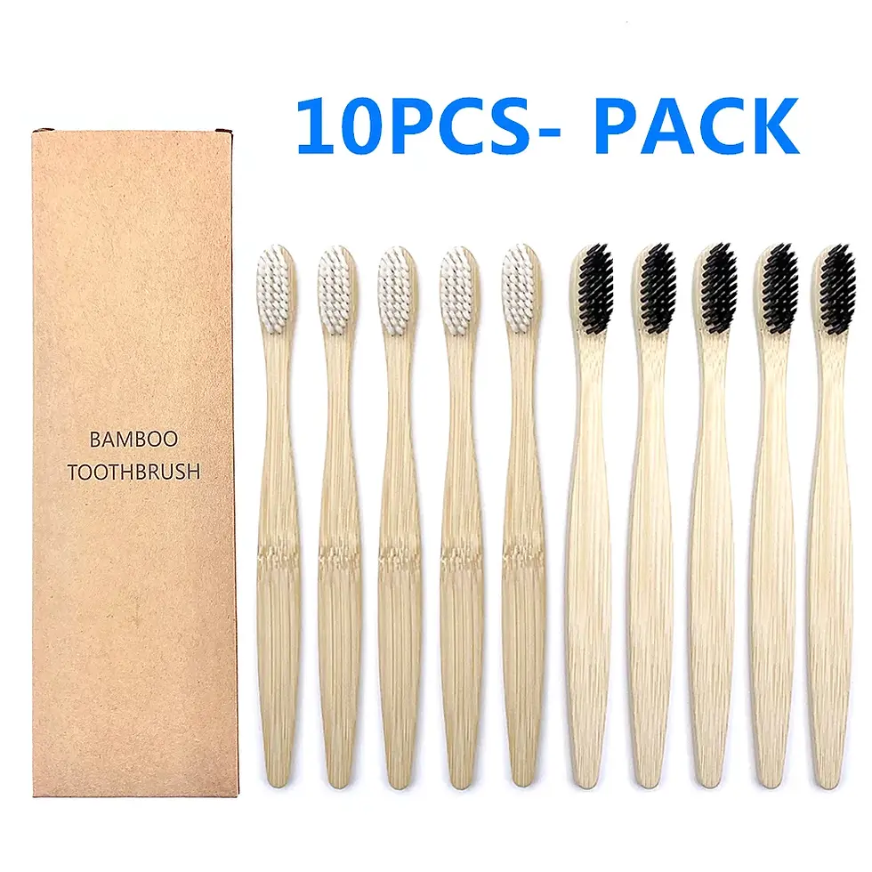 Thumbnail: 10PCS Biodegradable Bamboo Toothbrush Teeth