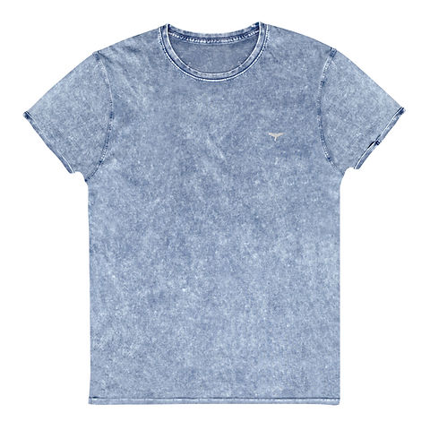 ●BLUER● 25SS RAW CUT SQUARE PATCHED WASHING T-SHRITS Washed Tee blue | Lower Your Shoulder