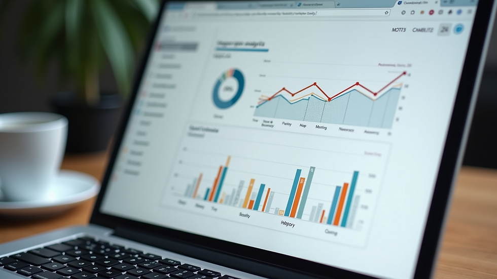 Close-up view of laptop screen showing local SEO analytics dashboard