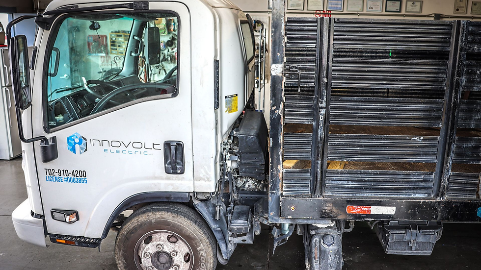 Work truck receiving service at Cruz Auto & Fleet Services in Las Vegas, specializing in reliable fleet repair and maintenance for local businesses.