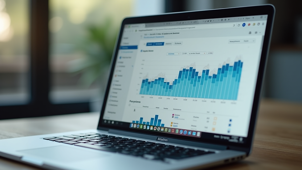 Close-up view of a laptop screen showing local SEO analytics