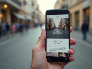 Smartphone displaying Two Four Media website on mobile screen, illustrating the importance of mobile-friendly websites for local SEO and user experience.