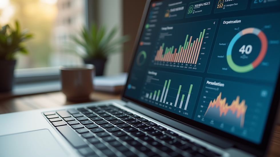 Close-up view of a laptop screen showing local SEO analytics dashboard