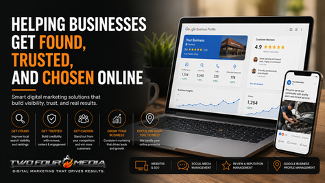 Two Four Media local SEO, Google Business Profile management, and digital marketing services helping businesses get found online.