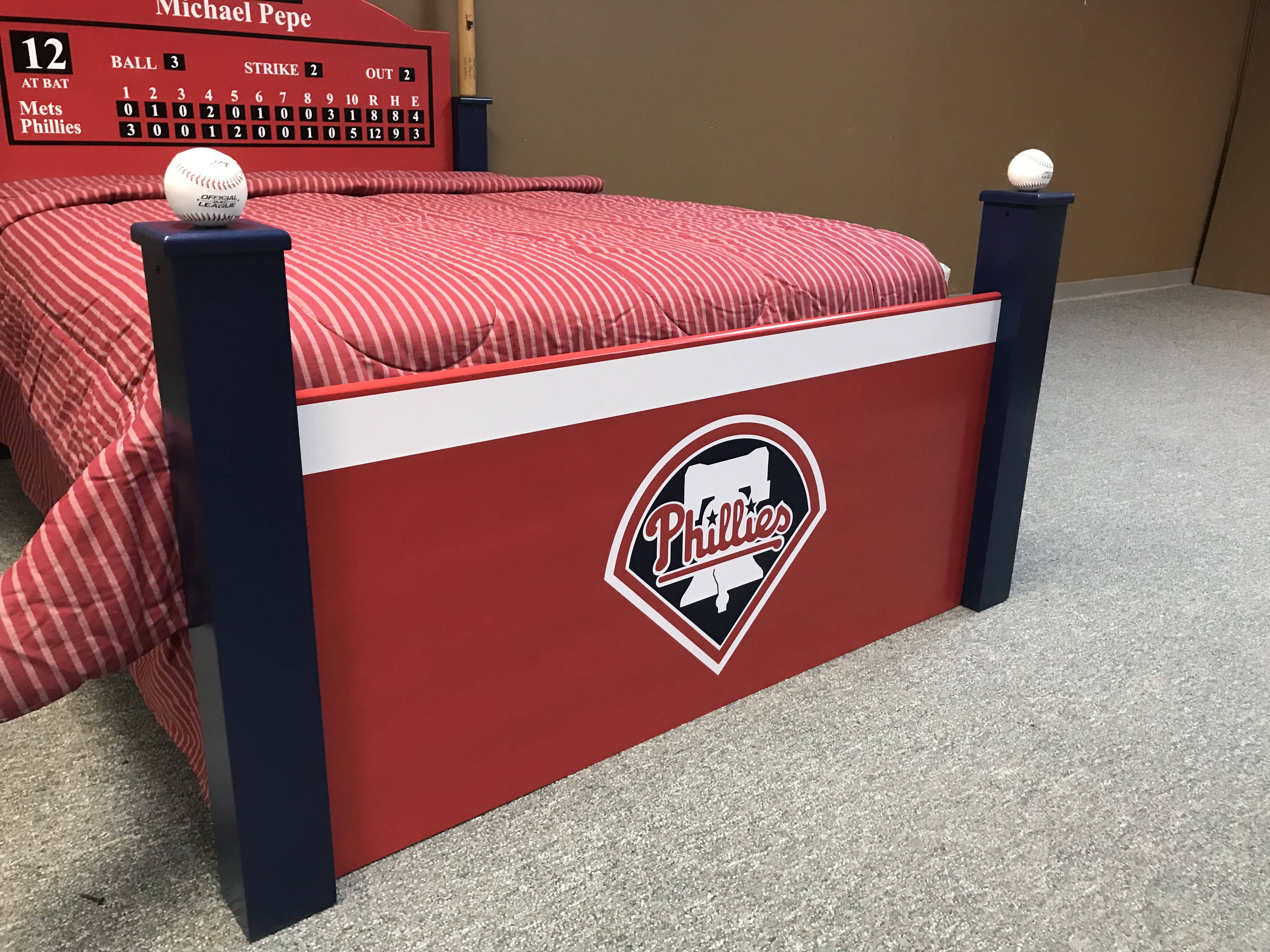 Phillies Baseball Bed Footboard