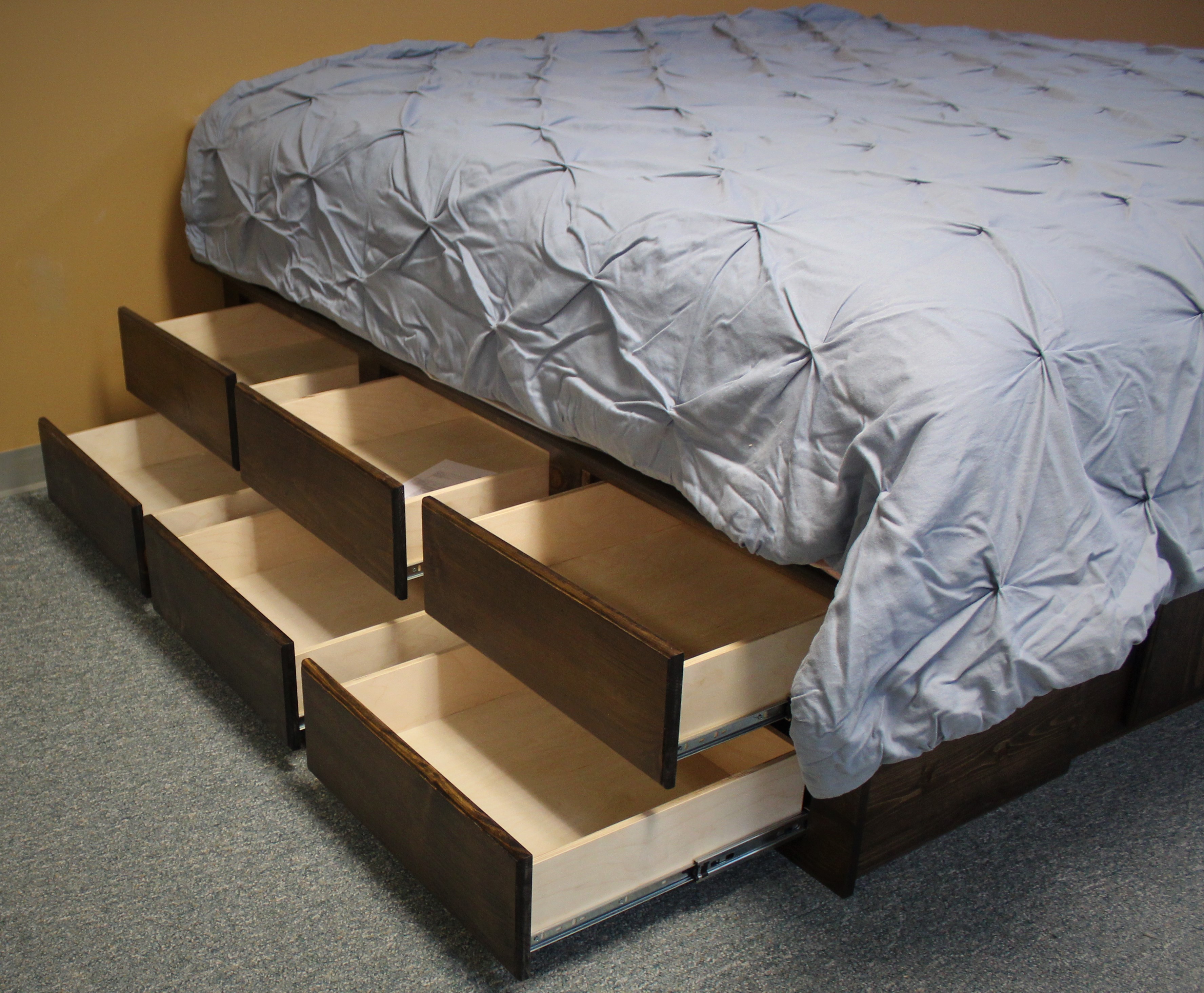 Platform Bed Drawers Open