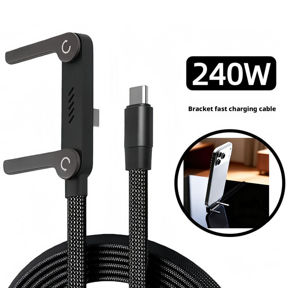 Foldable Charging Cable With Integrated Stand Fast Charging Cable Phone Tablet 2