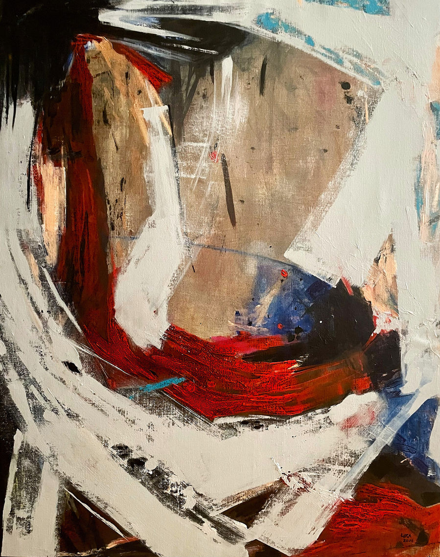 Zona de Impacto. Mixed media on canvas, 100 × 80 cm