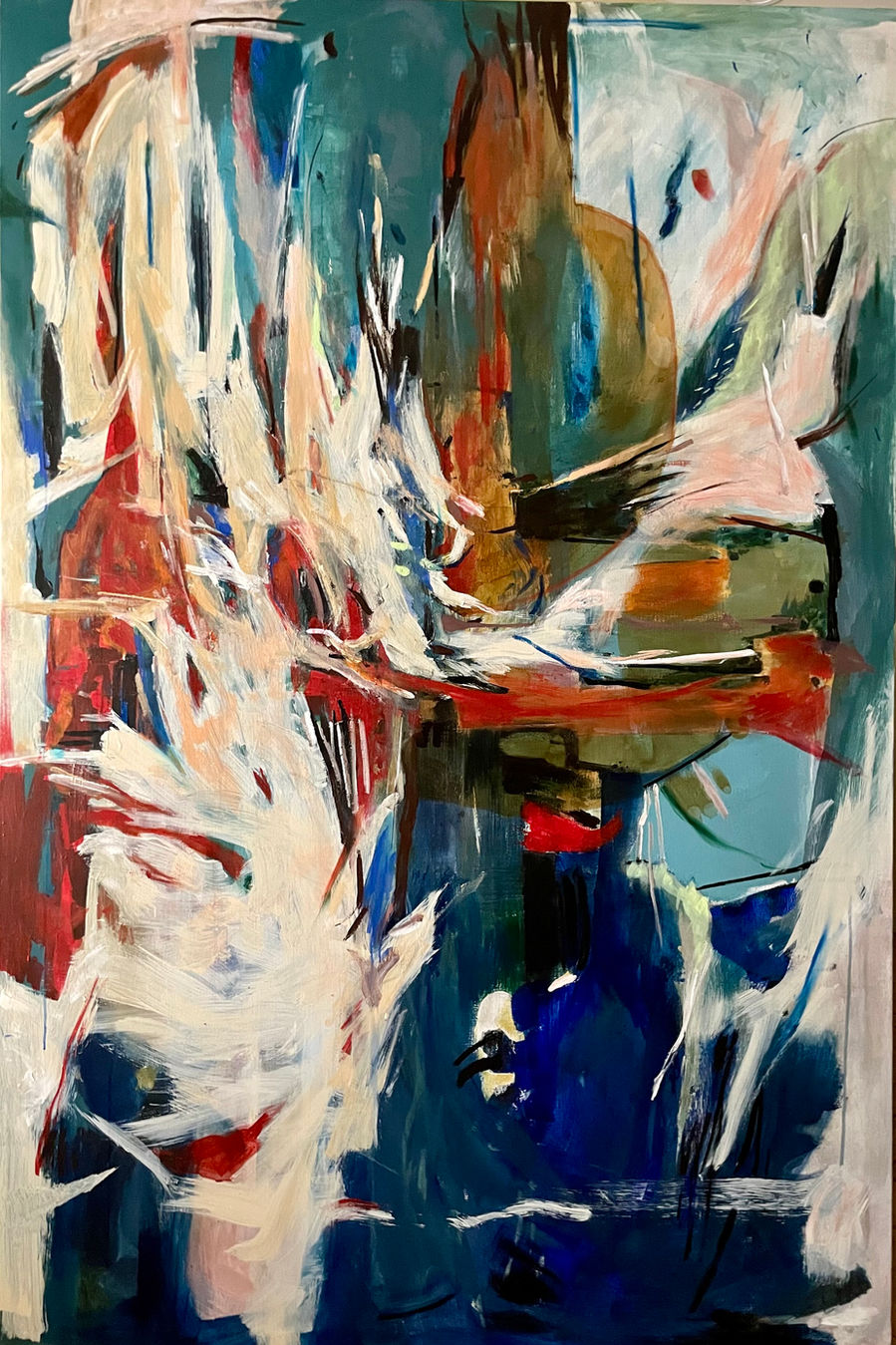 White Impulse. Técnica mixta sobre lienzo, 195 × 130 cm