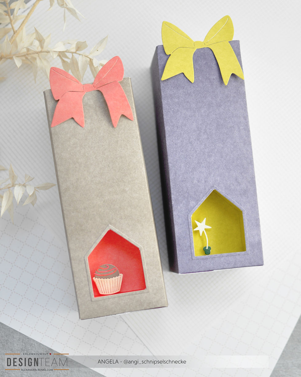 Geschenkbox mit Häuschen Ausschnitt