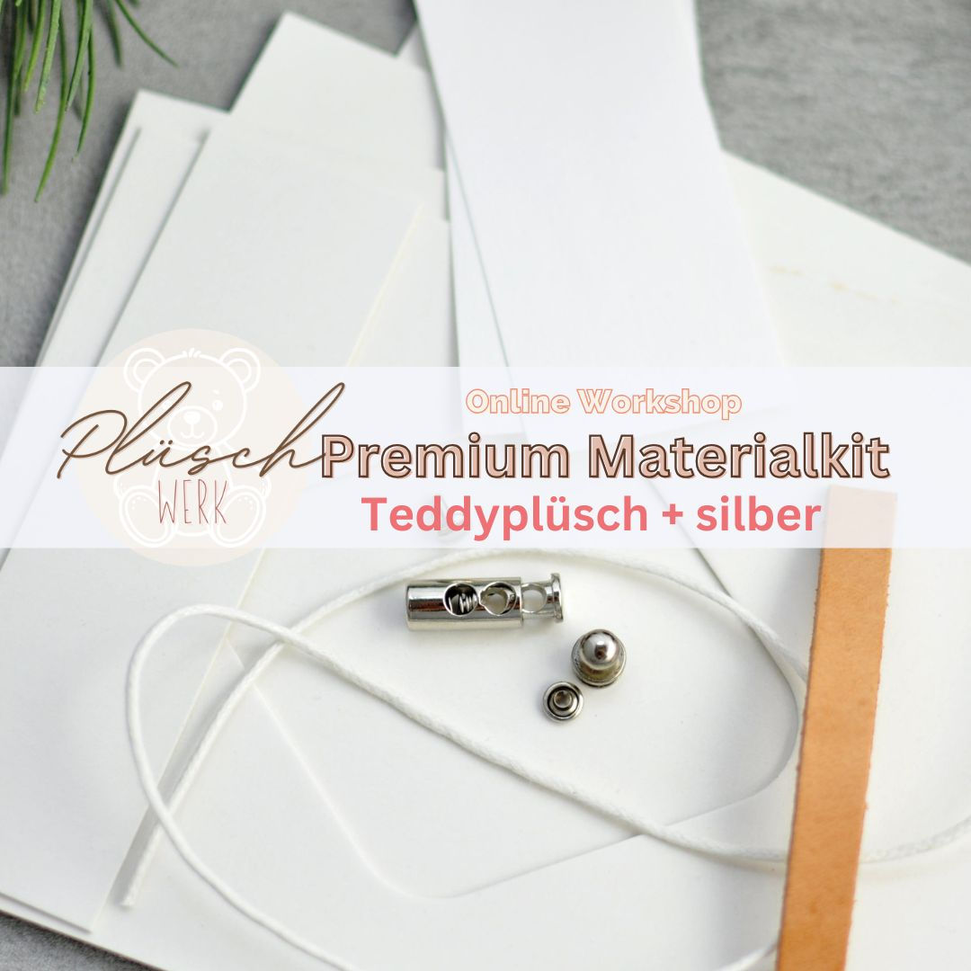 11 tlg. Pappenkit + silbernem Zubehör "Plüschwerk" Kurs