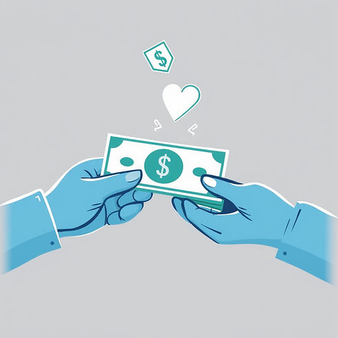 blue and grey illustration of giving money as a donation..jpg