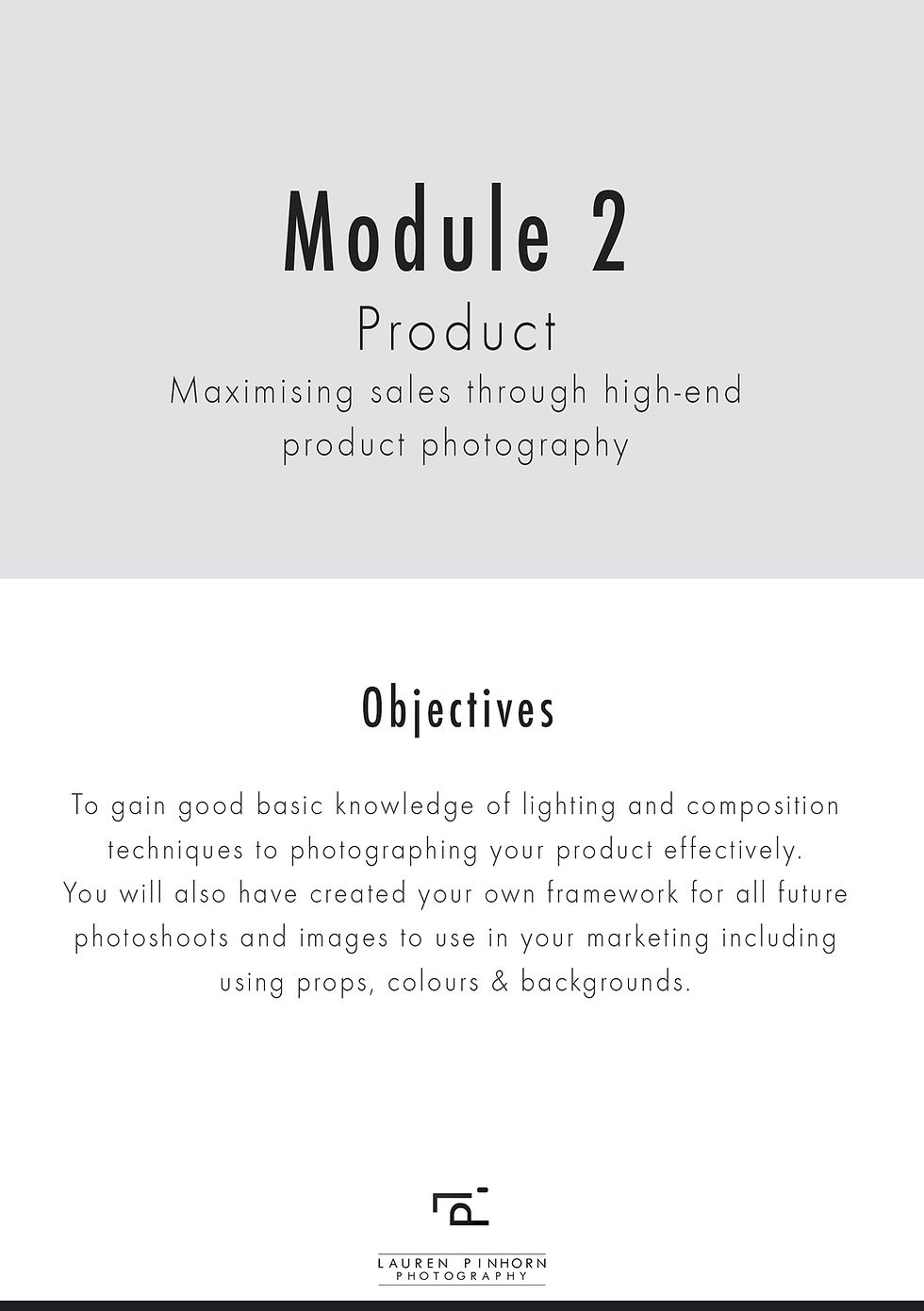 Thumbnail: Phone Photography for Small Businesses by Lauren Pinhorn Photography Module 2 front page