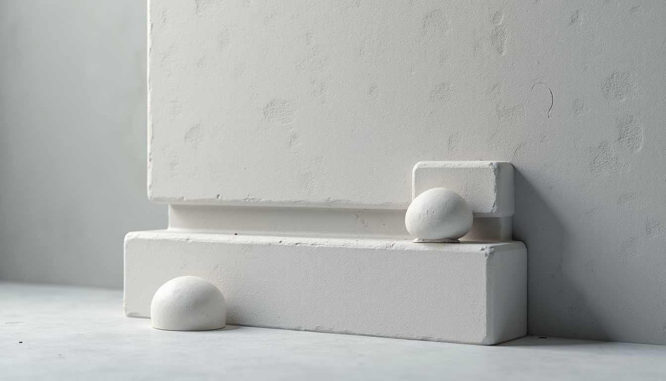 Close-up view of 3D printed concrete wall section