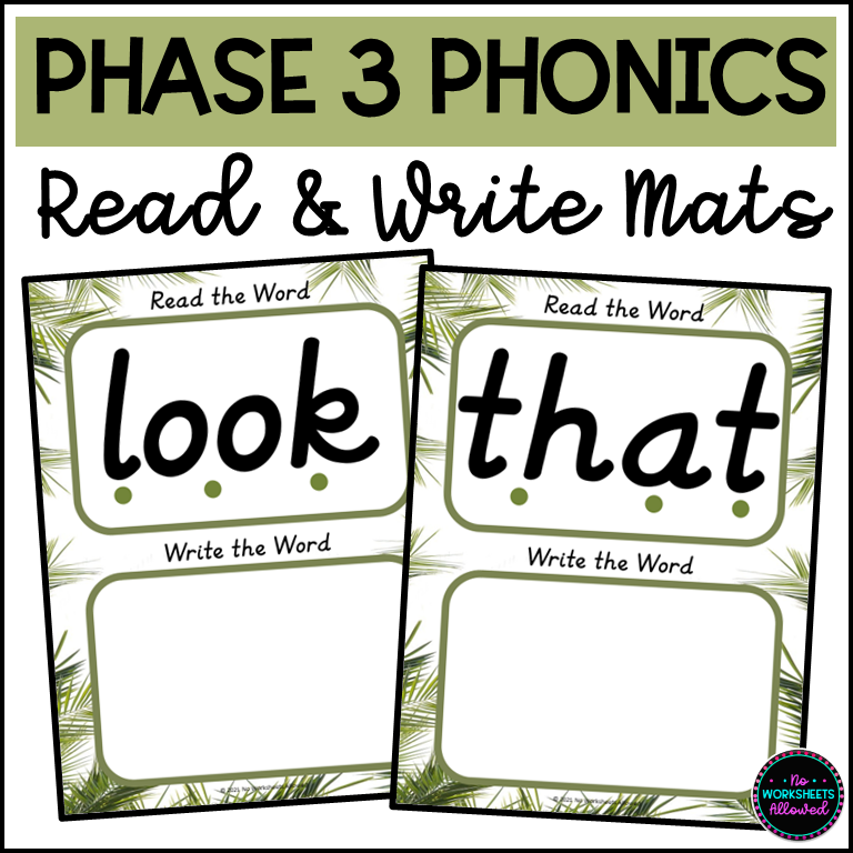 Phase 3 Phonics High Frequency Word Mats NoWorksheetsAllowed