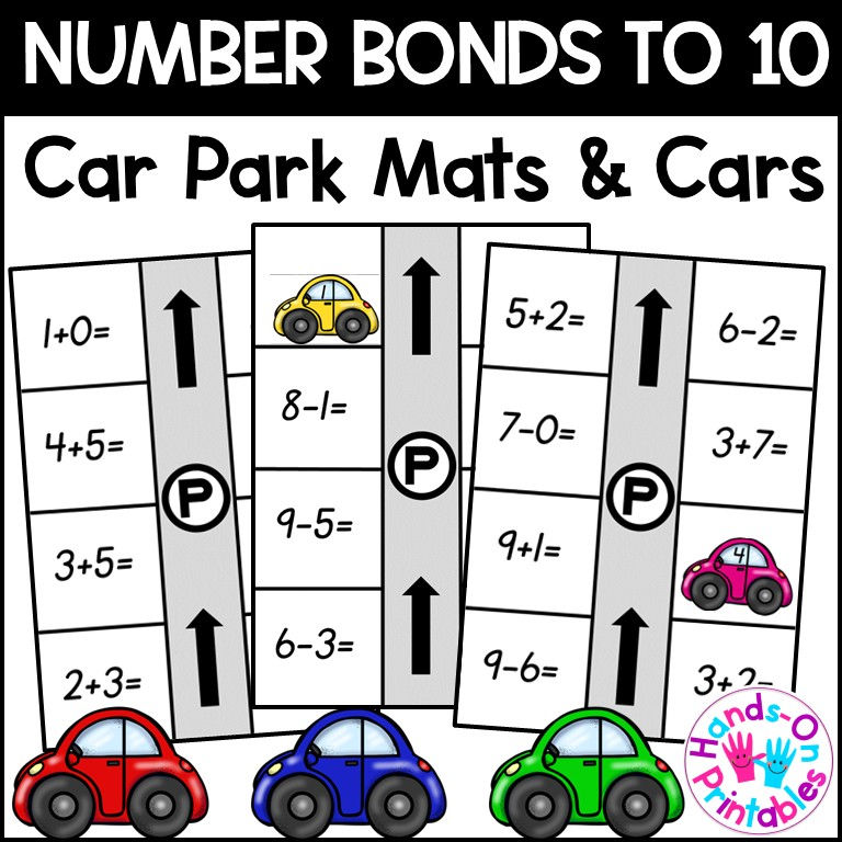 Number Bonds to 10 Car Park Mats