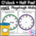 Free o'clock and half past time playdough mats.