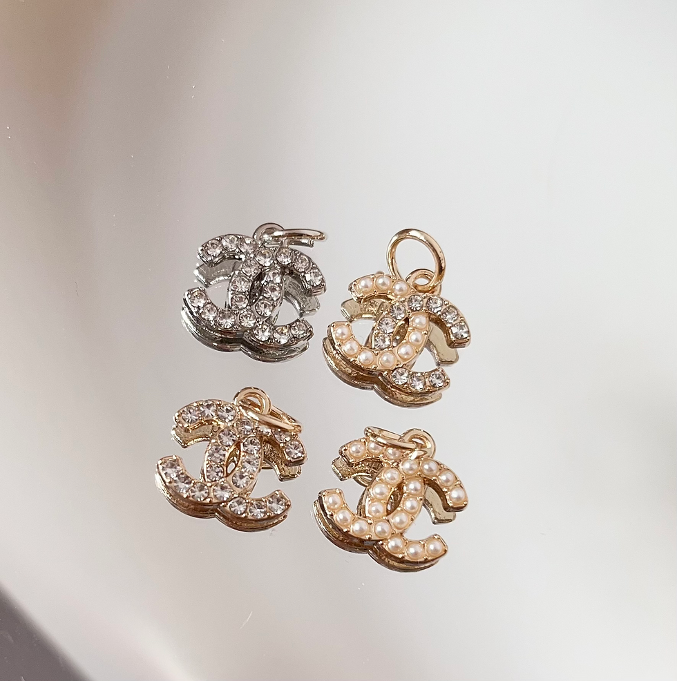Thumbnail: Mini Chanel Buttons and pendants, 14mm, CHM01A