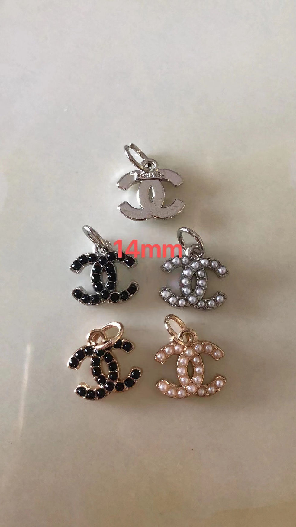 Thumbnail: Mini Chanel Buttons and pendants, 14mm, CHM01A
