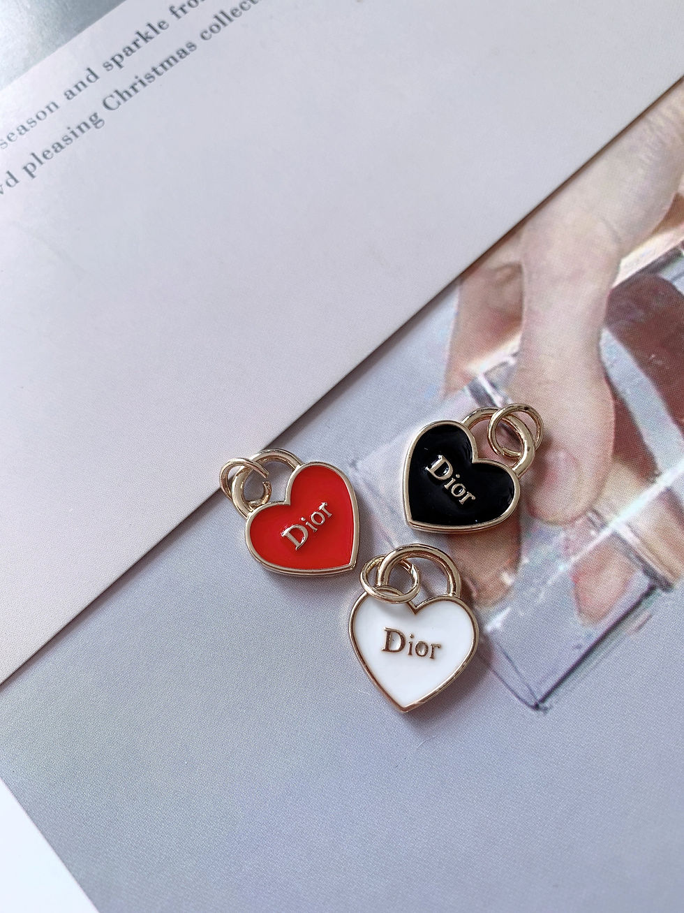 Thumbnail: DR015 Dior heart lock pendant, 8 colours, 20mm