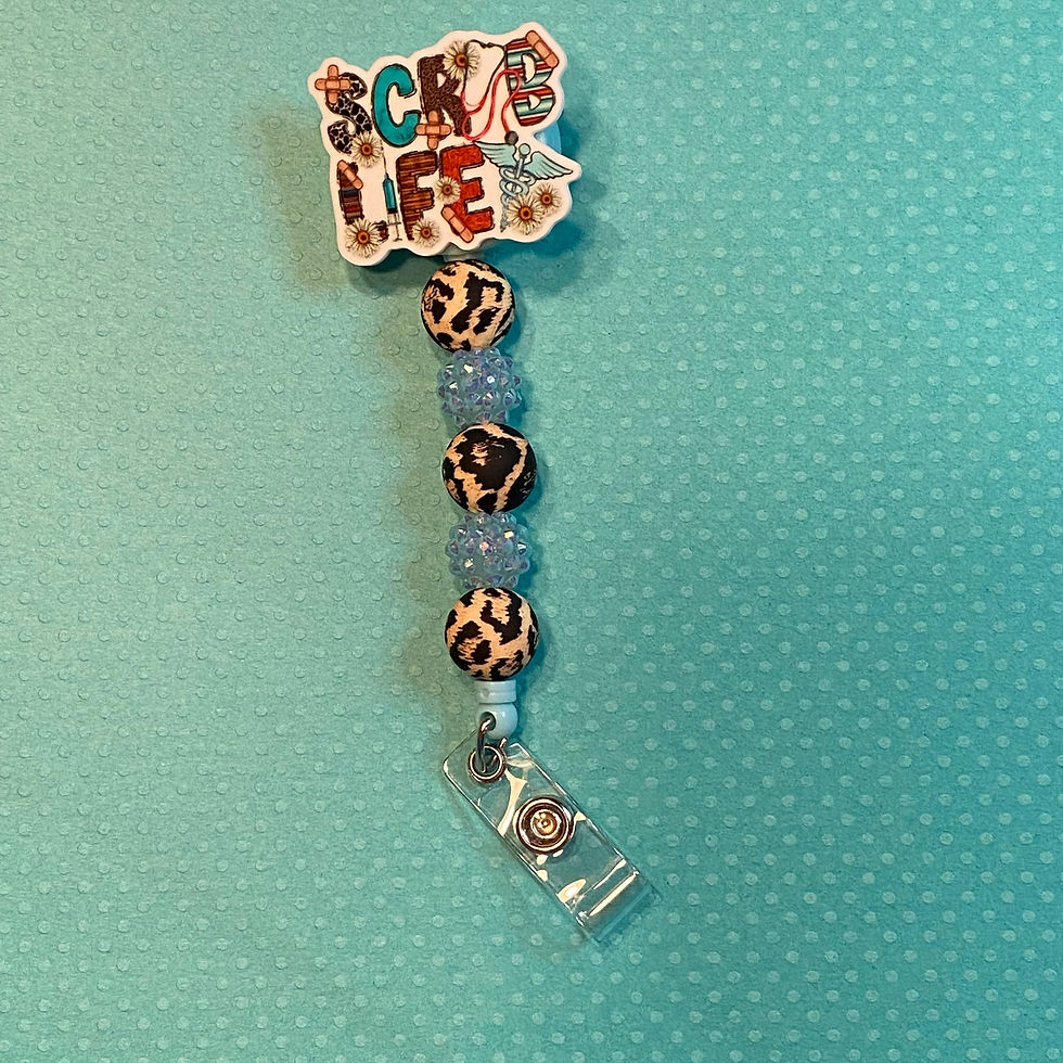 Thumbnail: Custom Beaded Badge Reel with Silicone Focal Beads