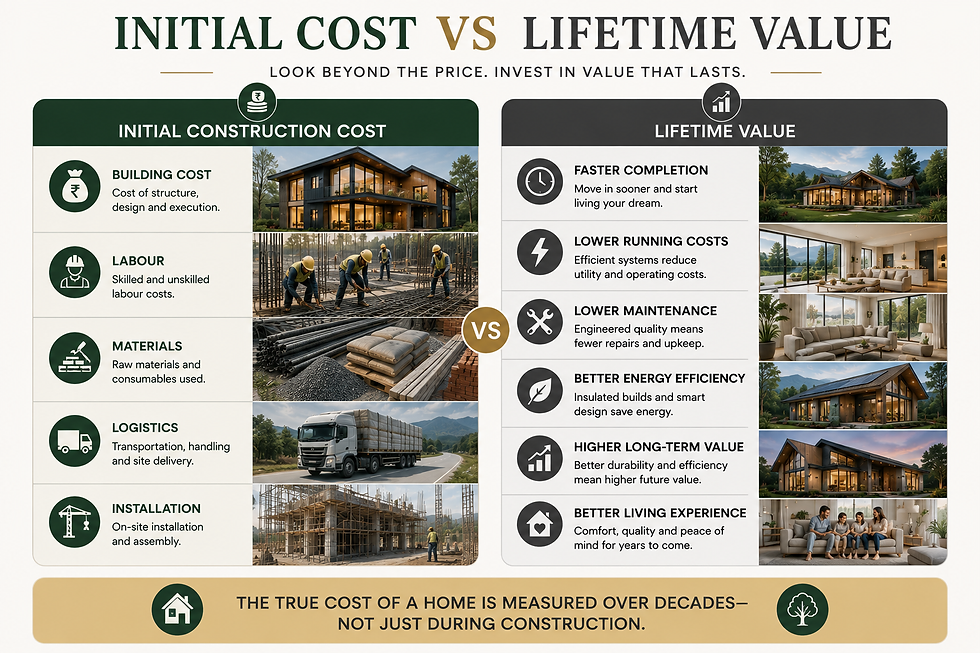 initial cost vs lifetime value prefab vs rcc construction