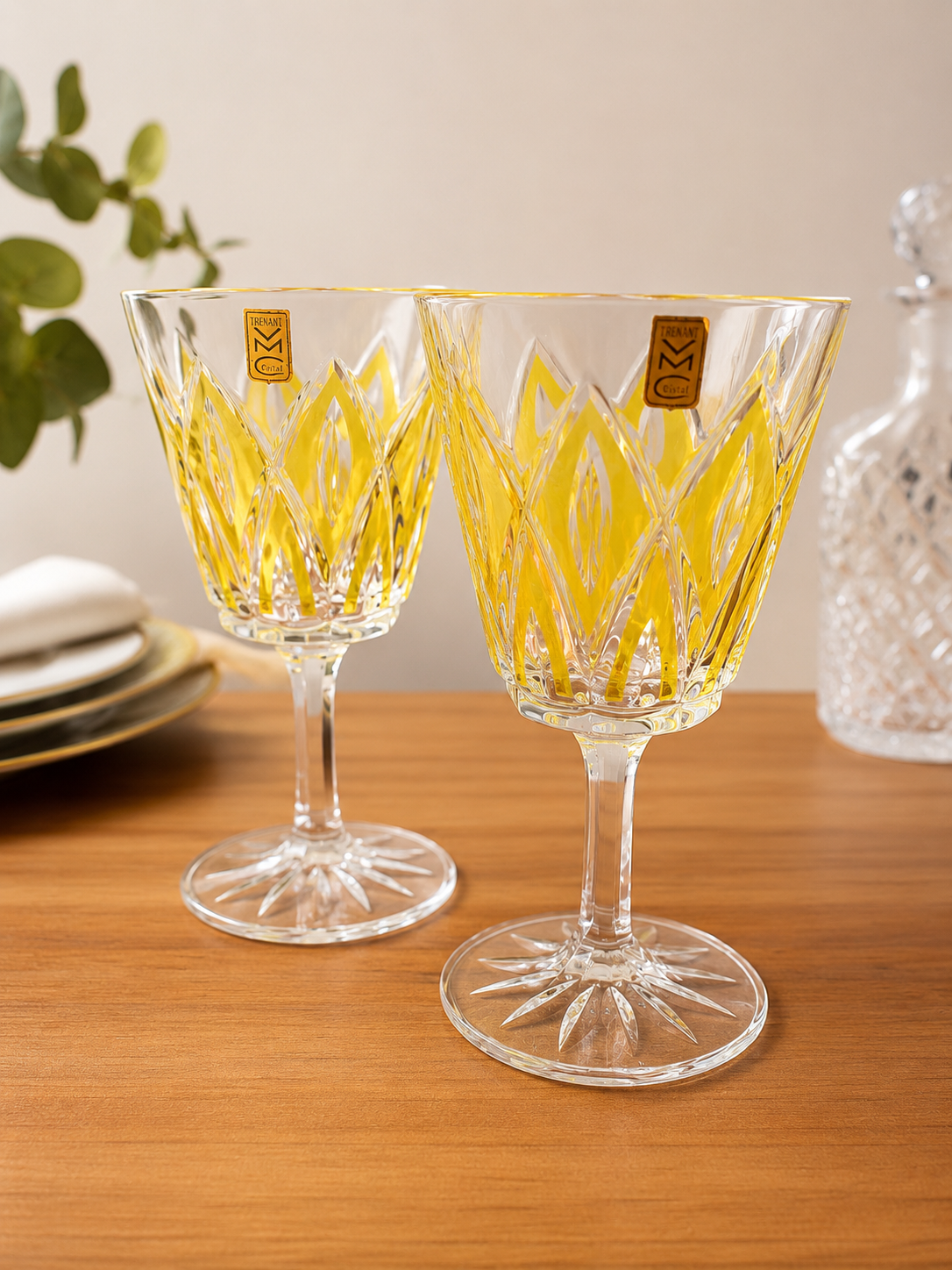 Vintage, 1950s, VMC Reims Harlequin Cordial-glas