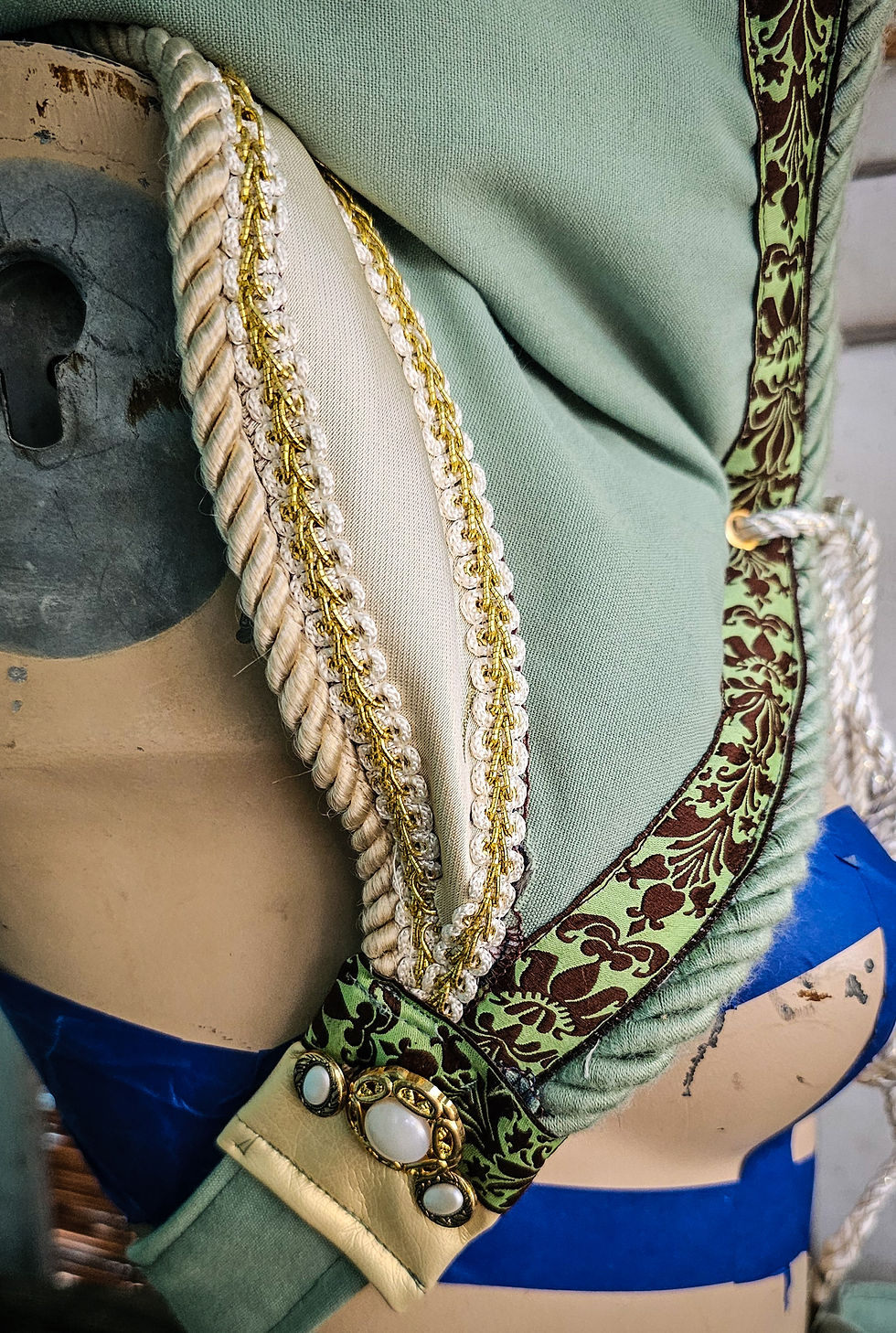 Thumbnail: Minty Green Hooded Collar with Real Butterfly 