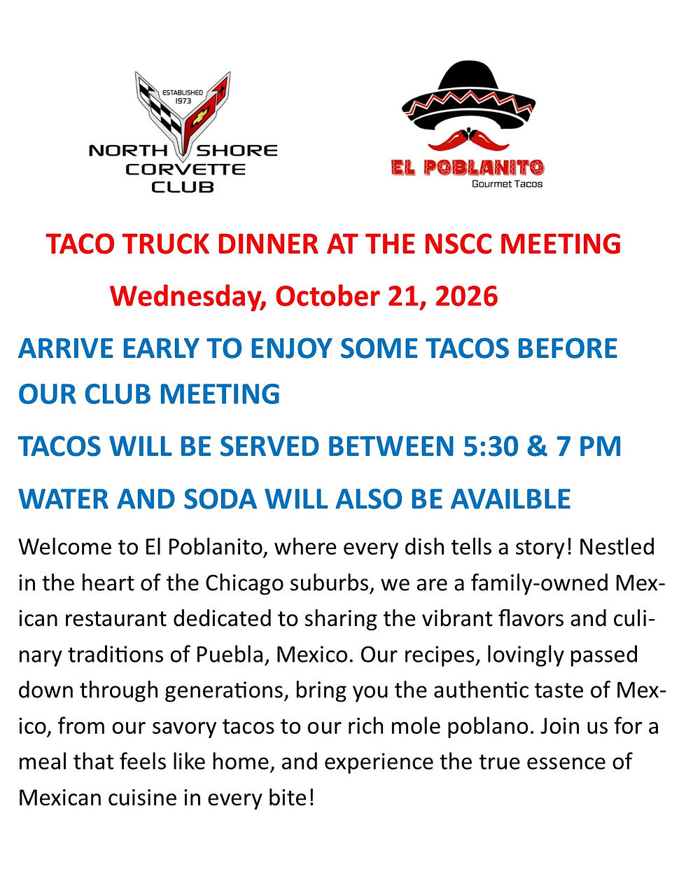 Membership Meeting Taco Truck