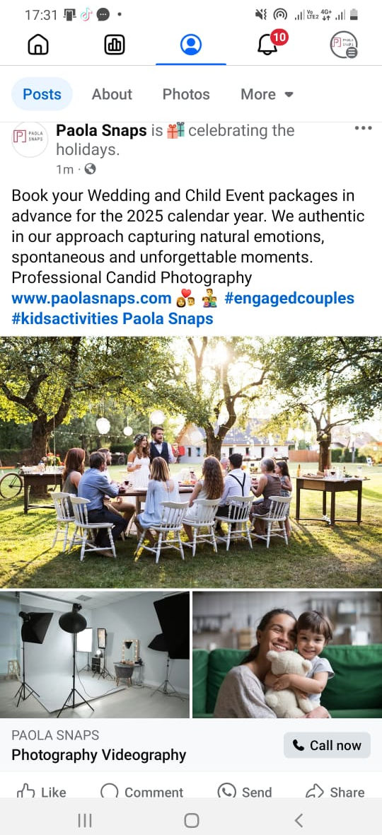 example of the structure of a general facebook post alt.text