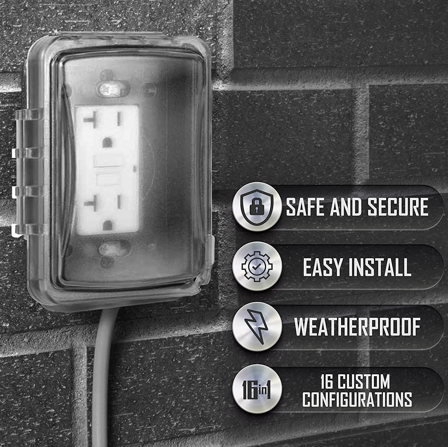 1-Gang Weatherproof In Use Outlet Cover

(Slim)