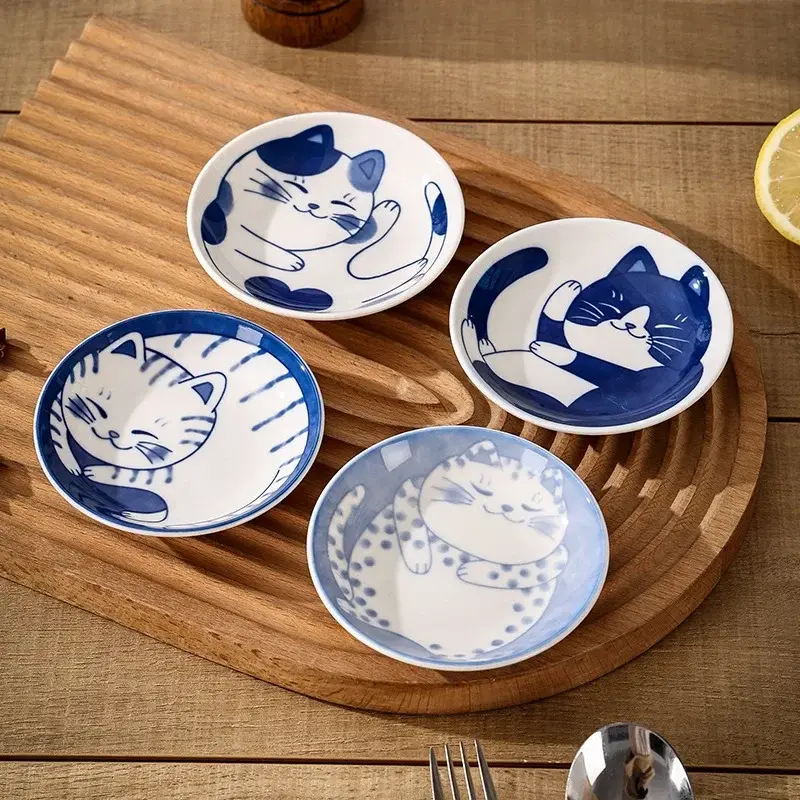 Ceramic Cat Sauce Dishes