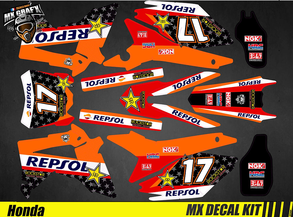 Kit Déco Moto pour - Mx Decal Kit for Honda CR-CRF - Repsol