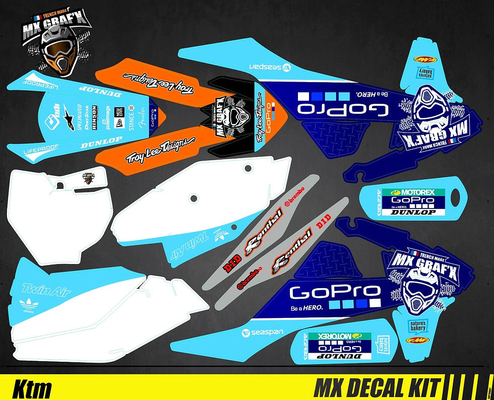 Kit Déco Moto pour - Mx Decal Kit for KTM - GoPro_Blue_Edition_Mx