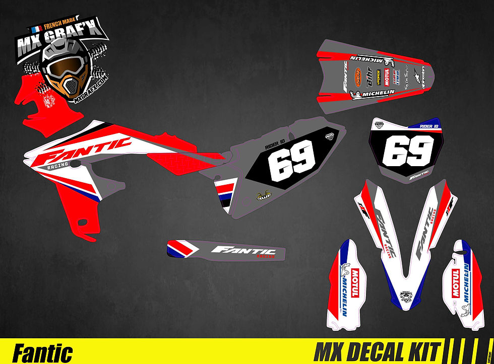 Kit Déco Moto pour - Mx Decal Kit for Fantic XX - XXE - Racing