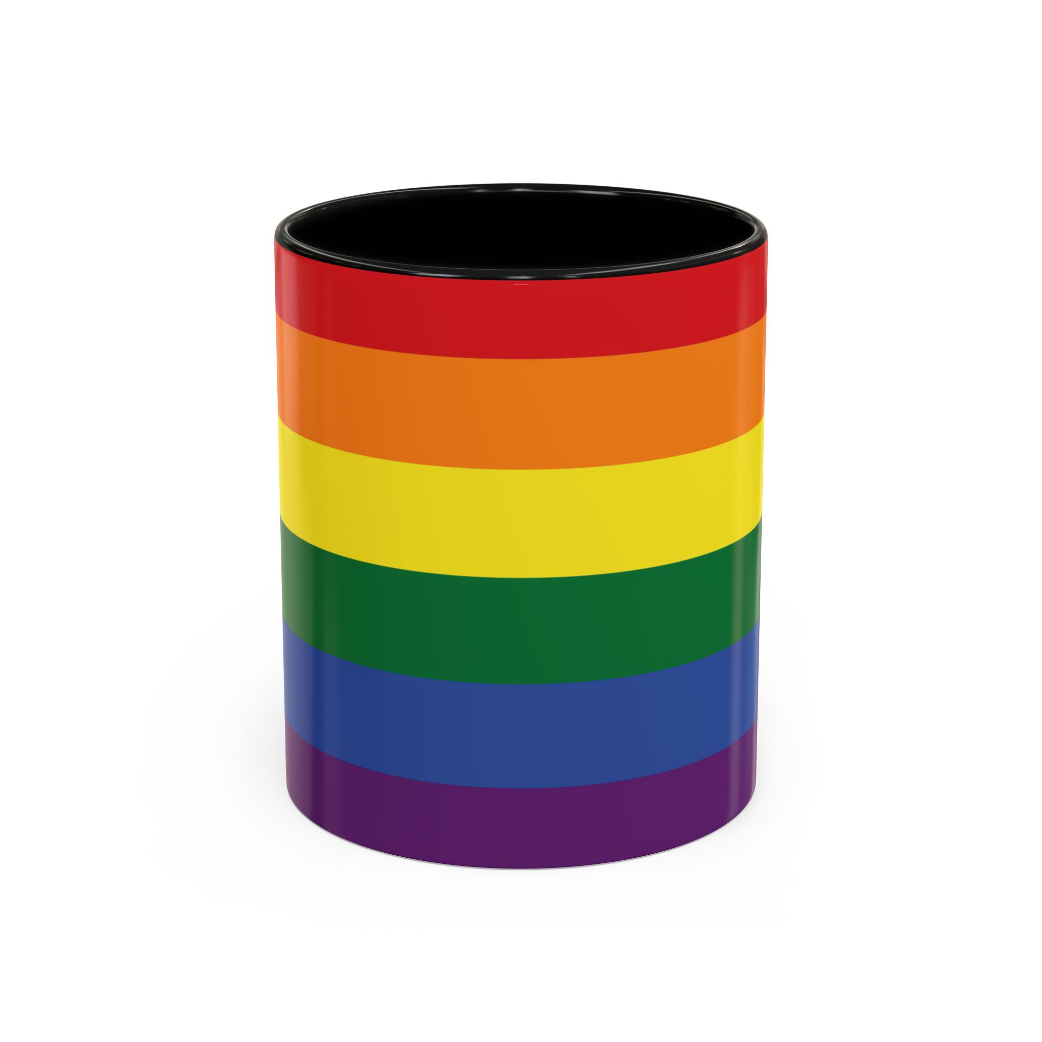 Rainbow Pride Flag Accent Coffee Mug - Celebrate Love Always Wins