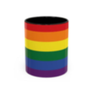 Rainbow Pride Flag Accent Coffee Mug - Celebrate Love Always Wins
